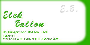 elek ballon business card
